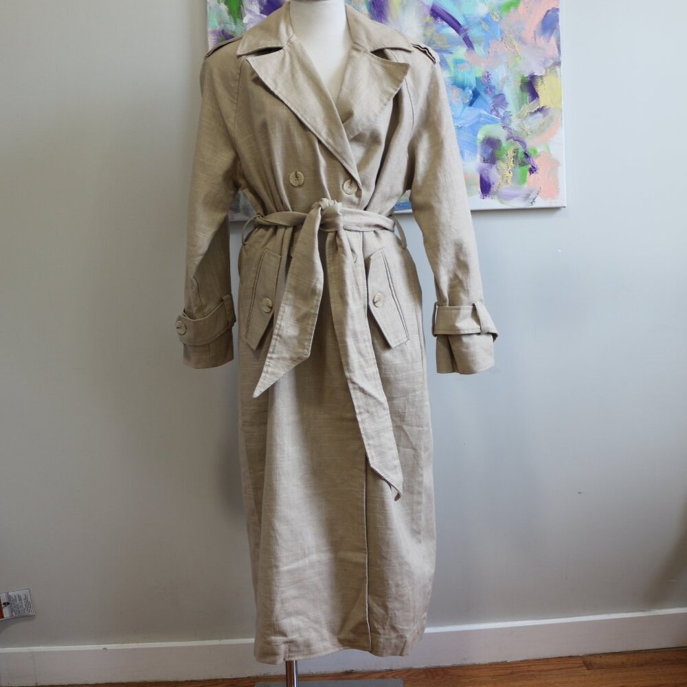 J LUX LABEL | J Lux Label Linen Trench Coat in Tan/Beige